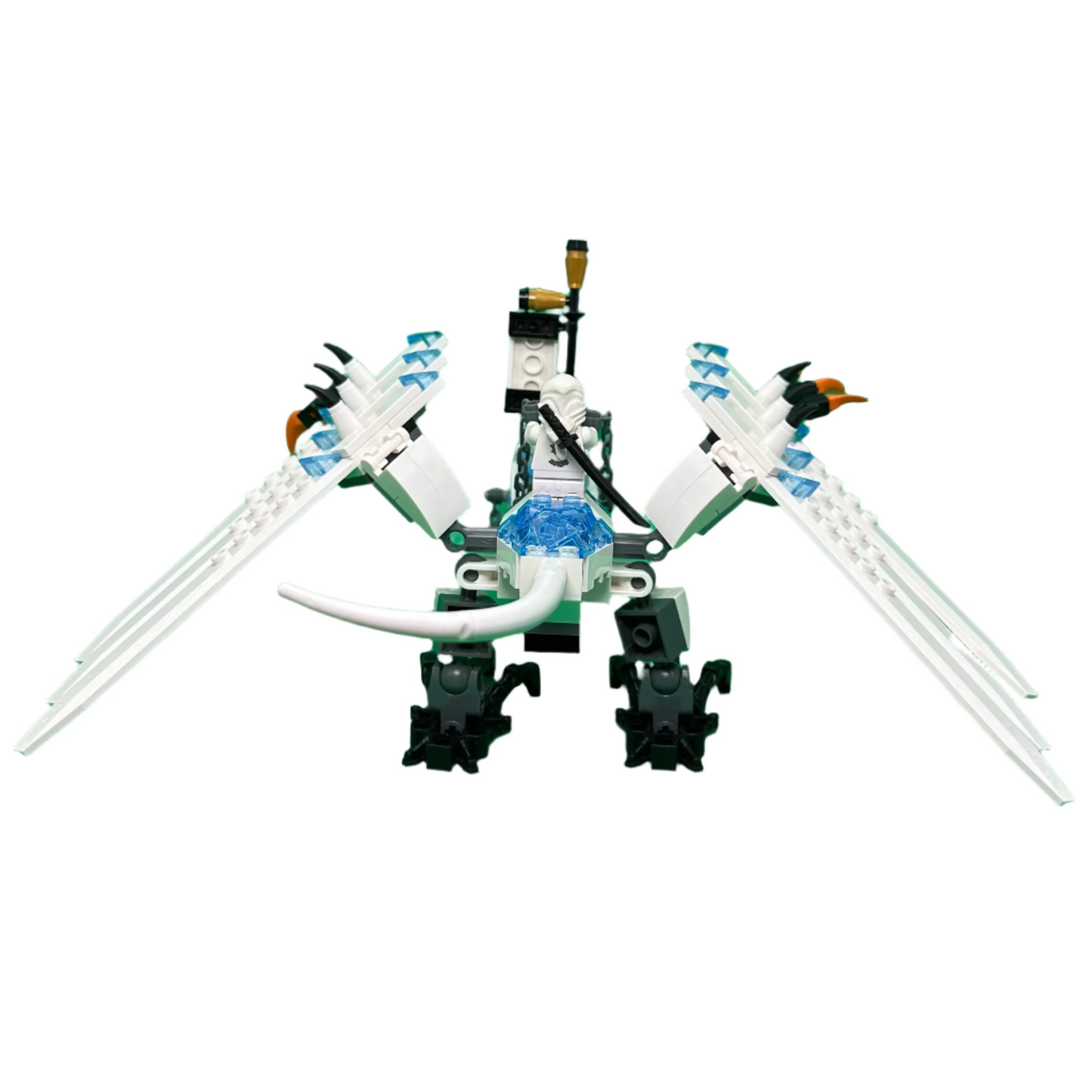Toy figure with large wings and a blue torso
