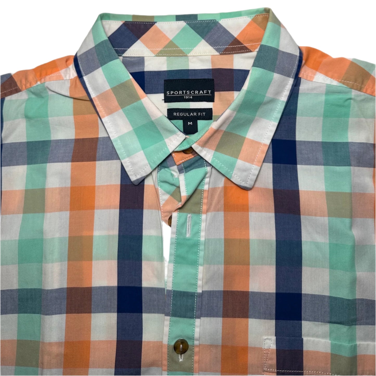 Sportscraft Men's Short Sleeve Gingham Check Shirt - Regular Fit