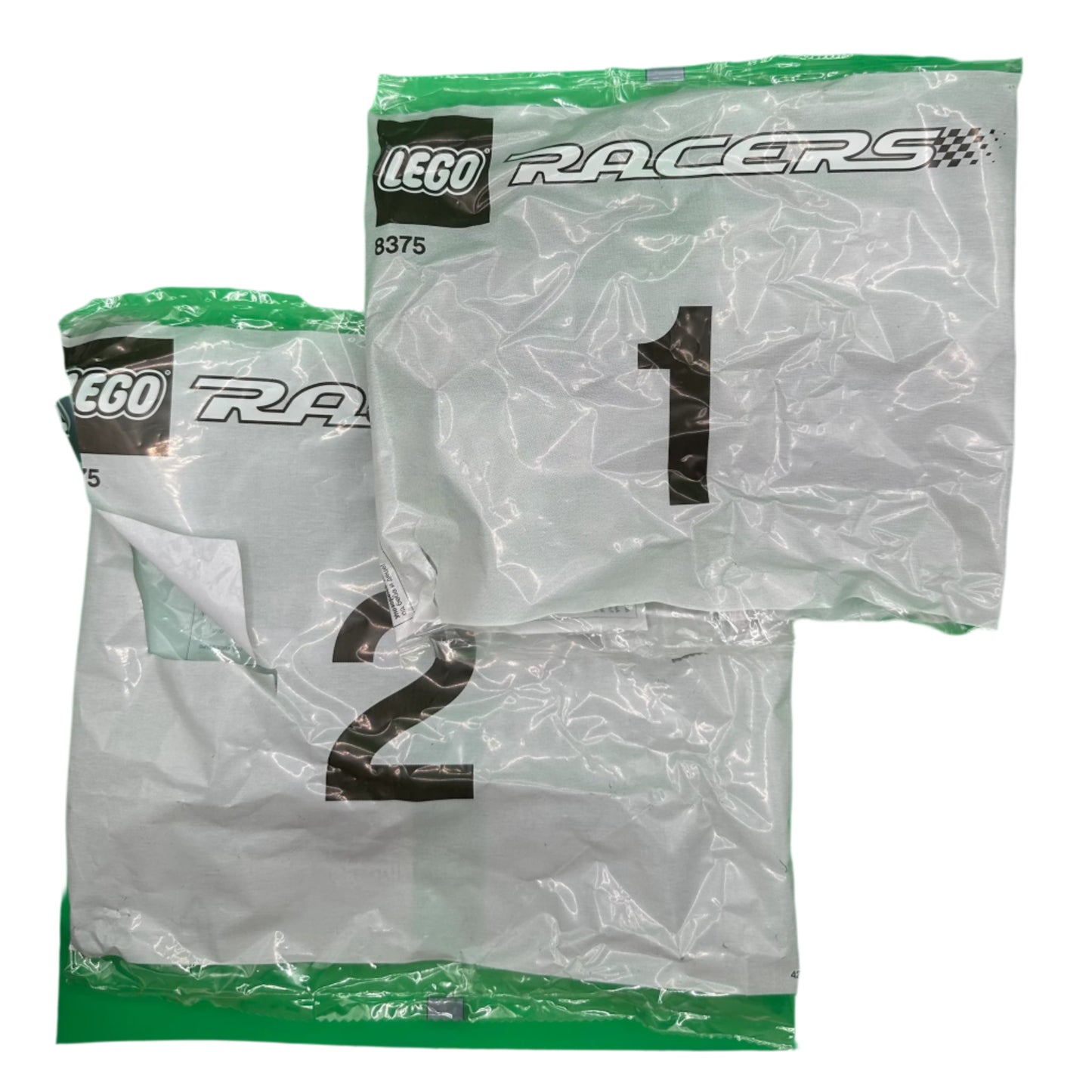 Two LEGO Racers packages with numbers