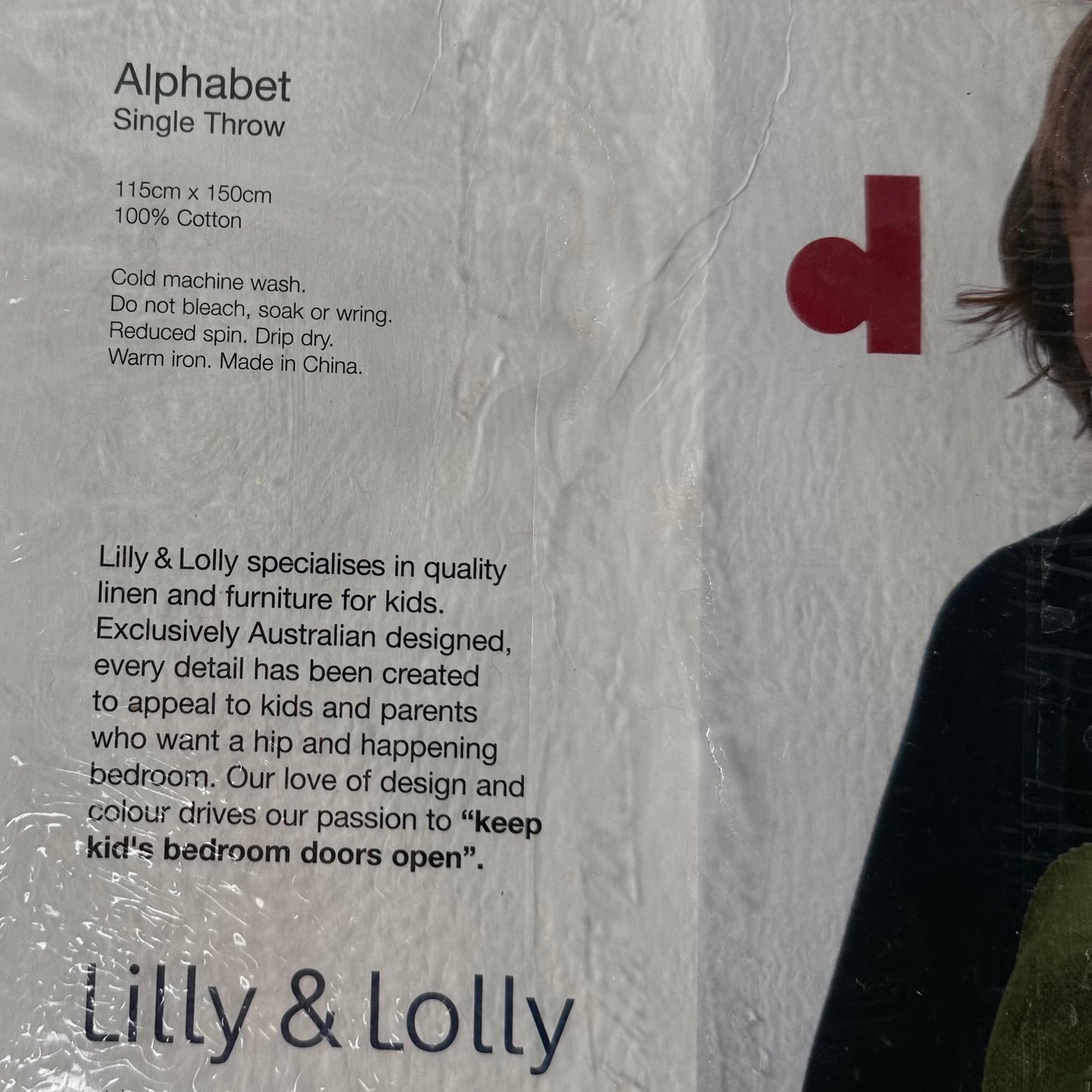 Lilly & Lolly 'Alphabet' Single Throw 100% Cotton