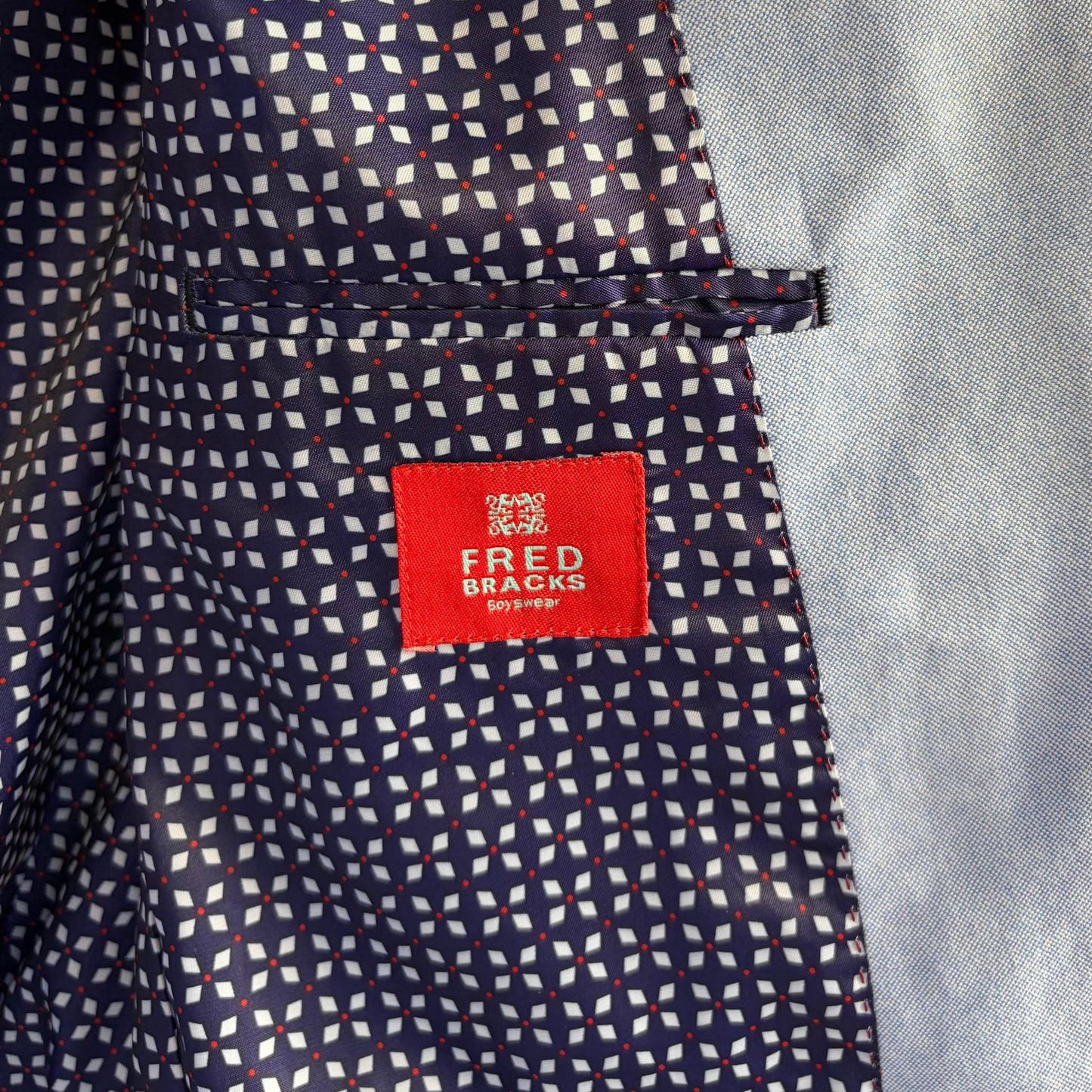 Fred Bracks Boys Blue Single Breasted Suit Jacket size 10