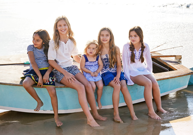 Young Hearts by Collette Dinnigan White & Blue Beach Shirt size 8