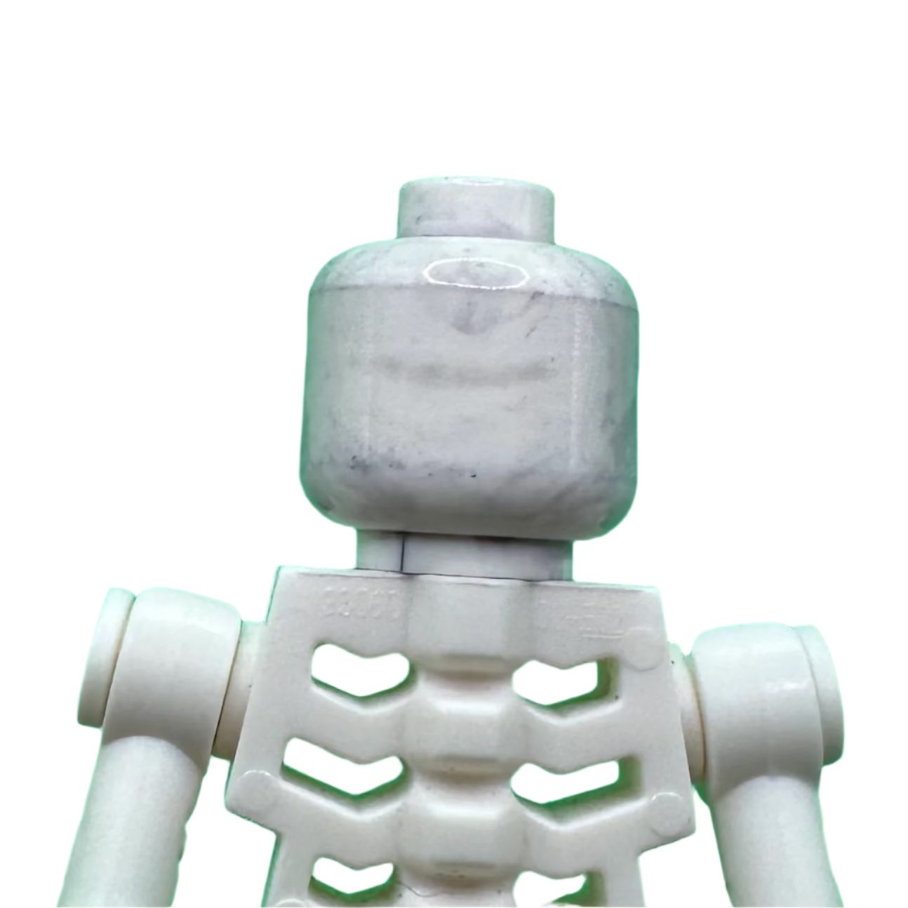 Close-up of a white skeleton figure