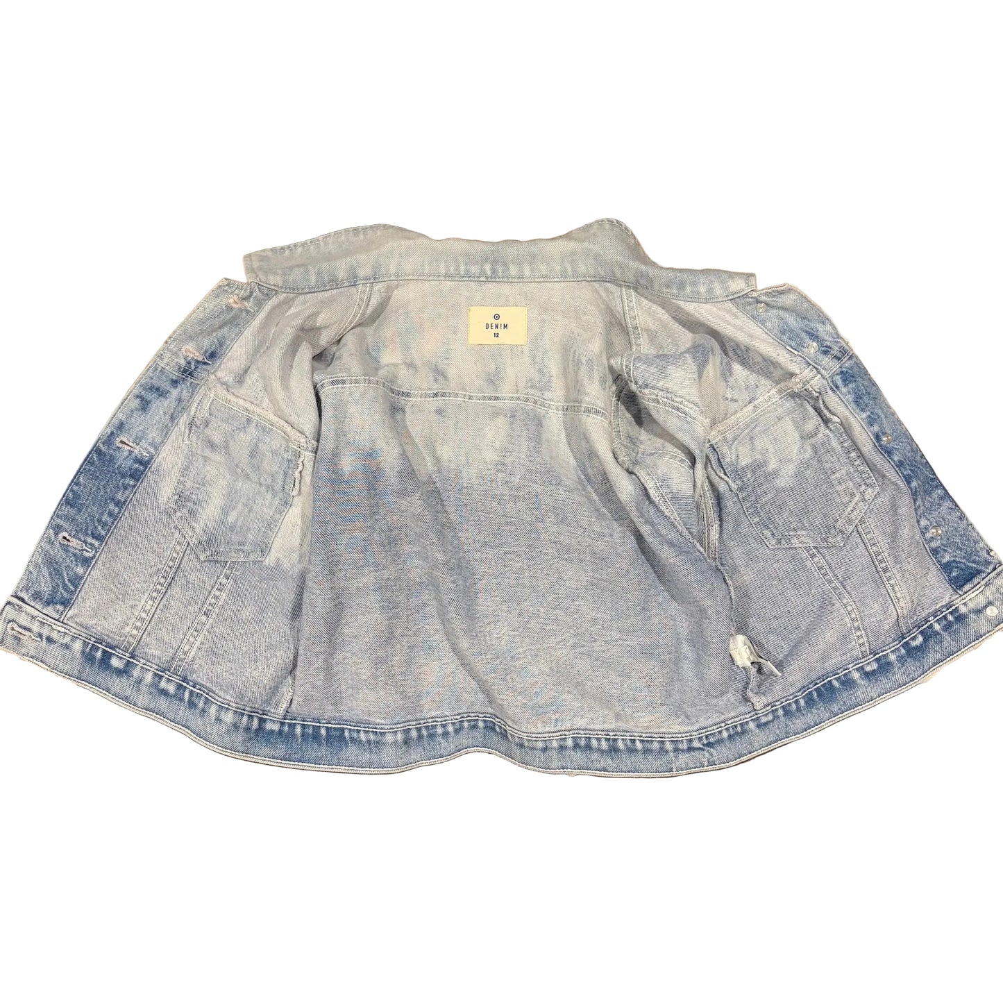 Target Girls Denim Ombre Wash Crop Jacket Size 12