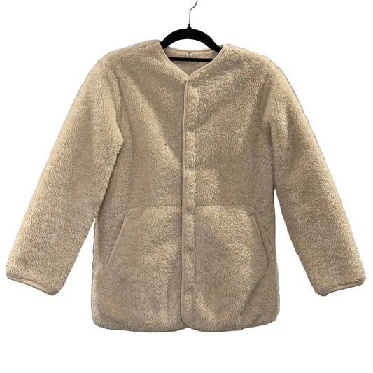 Uniqlo Kids Windproof Fleece Cardigan Long Sleeve - Beige - size 11-12