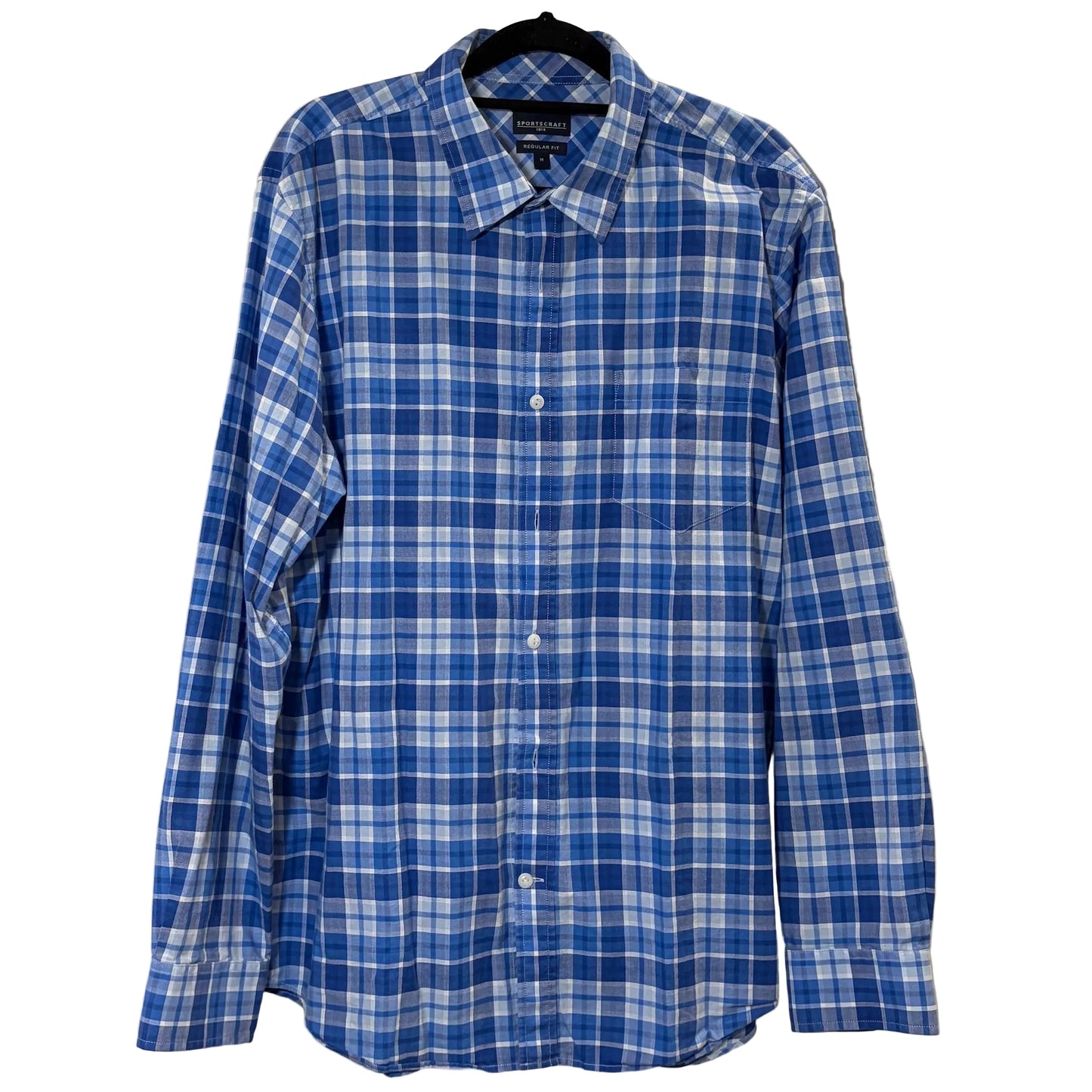 Sportscraft Men's 'Thomas Gingham' Long Sleeve Shirt - Regular Fit - size M