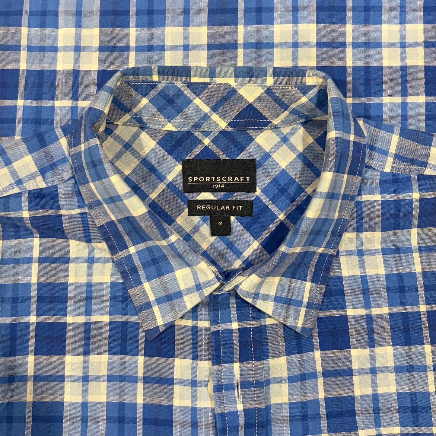 Sportscraft Men's 'Thomas Gingham' Long Sleeve Shirt - Regular Fit - size M