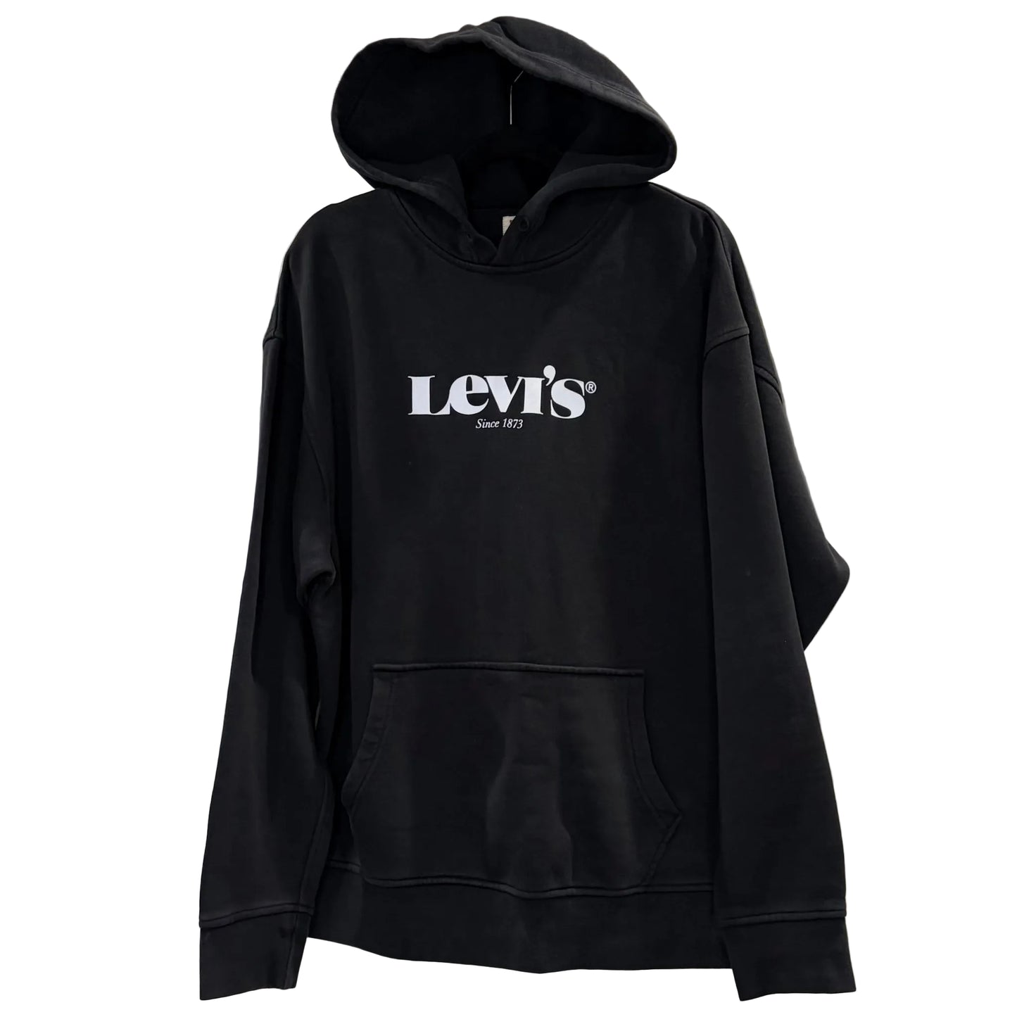 Levi's Men's Relaxed Fit Lightweight Fleece Hoodie - Black - Size M