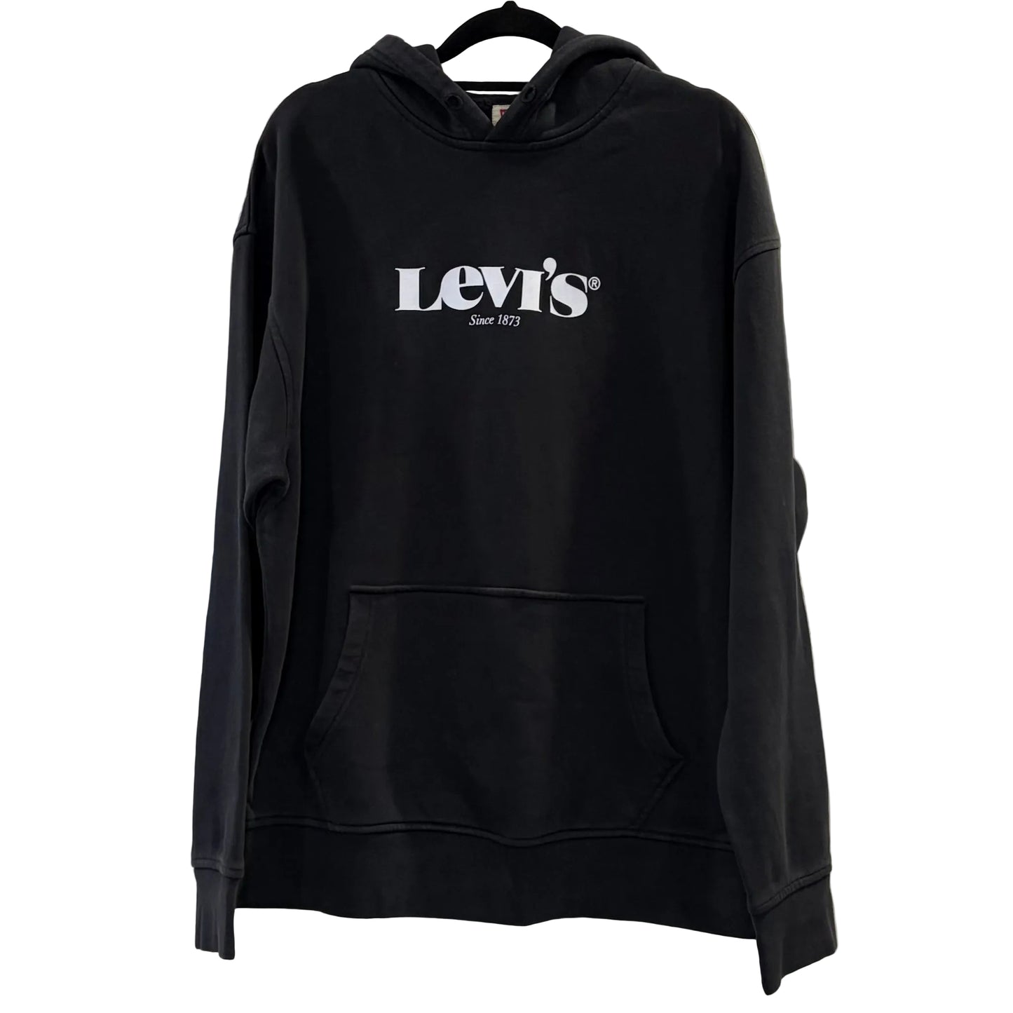 Levi's Men's Relaxed Fit Lightweight Fleece Hoodie - Black - Size M