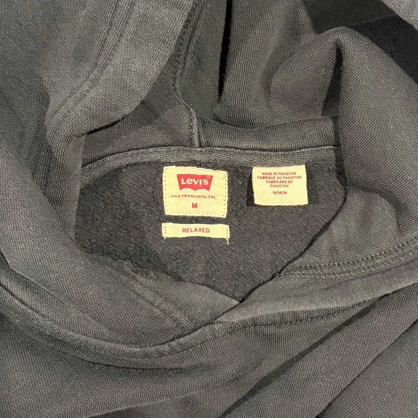 Levi's Men's Relaxed Fit Lightweight Fleece Hoodie - Black - Size M