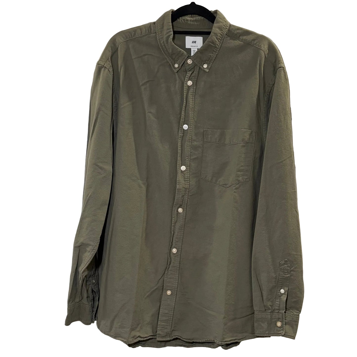 H&M Men's Regular Fit Long Sleeve Button-Down Casual Shirt - size L