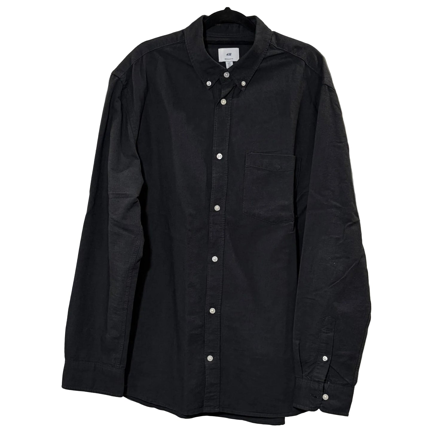 H&M Men's Regular Fit Long Sleeve Button-Down Casual Shirt - size L