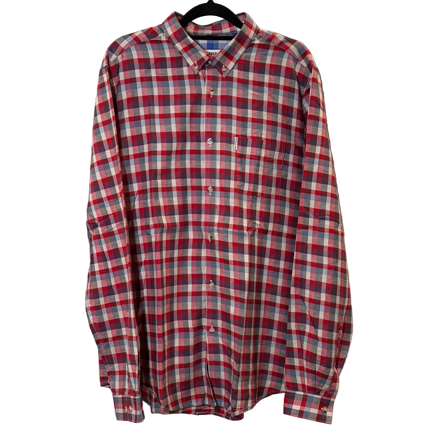 Ben Sherman Men's Long Sleeve Multi-Colour Check Shirt - size L