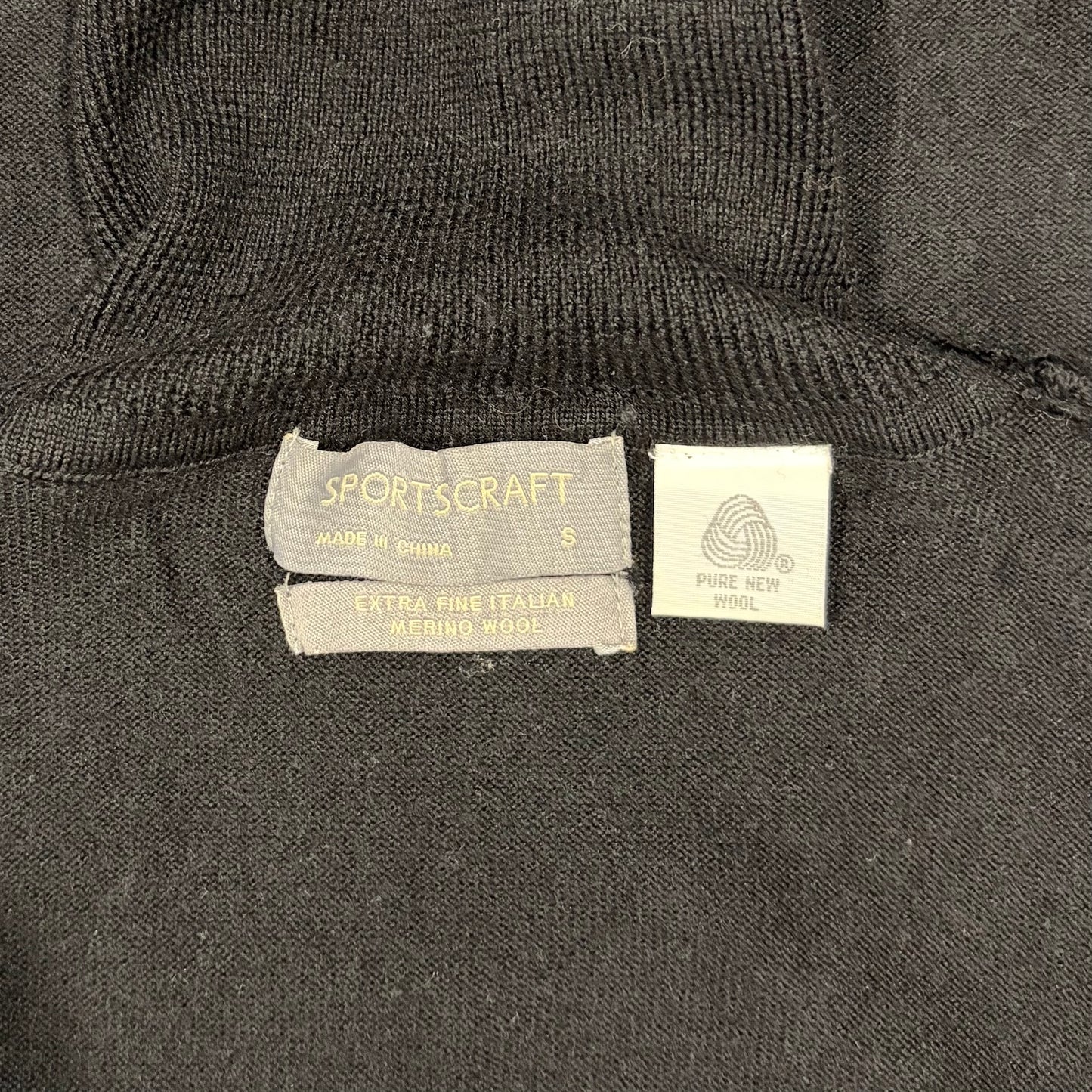 Sportscraft Men's Extra Fine Merino Wool Turtleneck Sweater - size S
