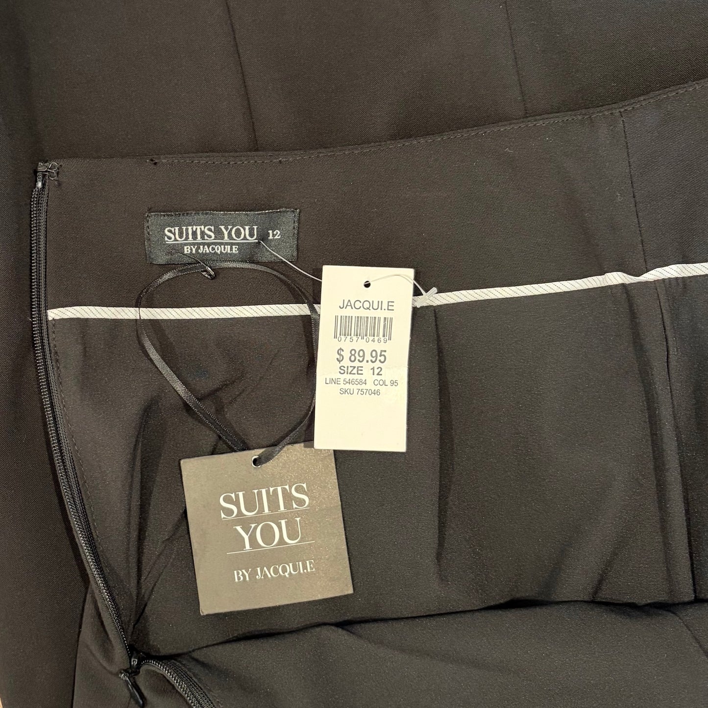 Jacqui E "Suits You" Tailored Black Pencil Suit Skirt BRAND NEW - size 12