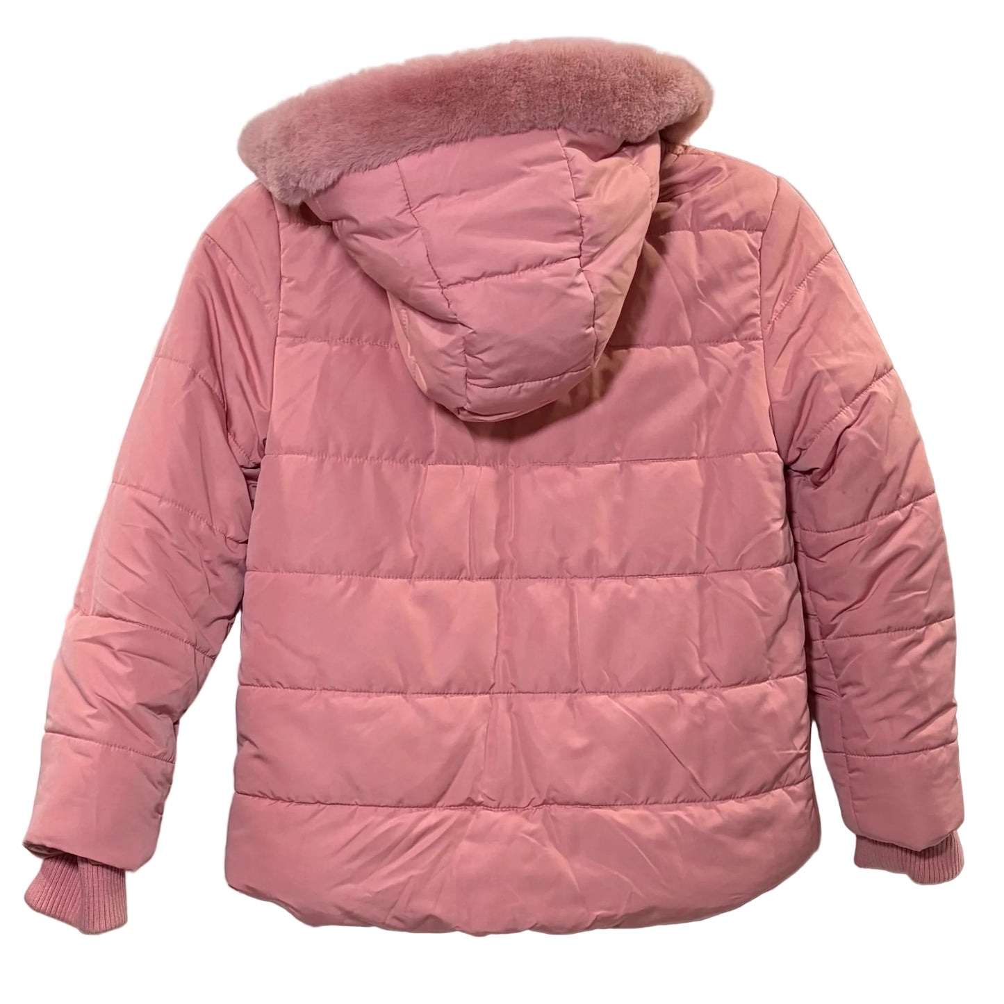 Target Girls Dusty Pink Quilted Puffer Jacket with Detachable Hood - Size 8