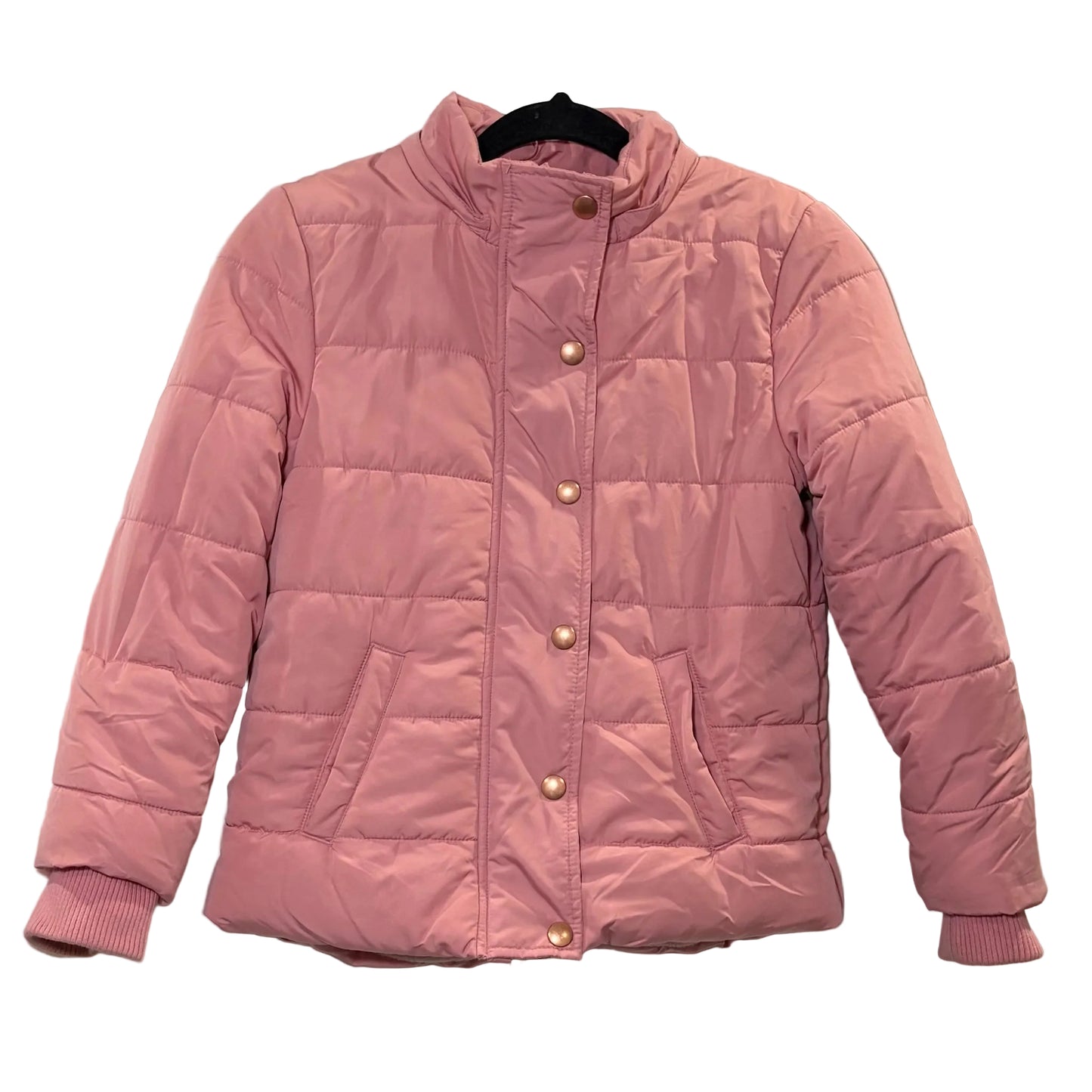 Target Girls Dusty Pink Quilted Puffer Jacket with Detachable Hood - Size 8