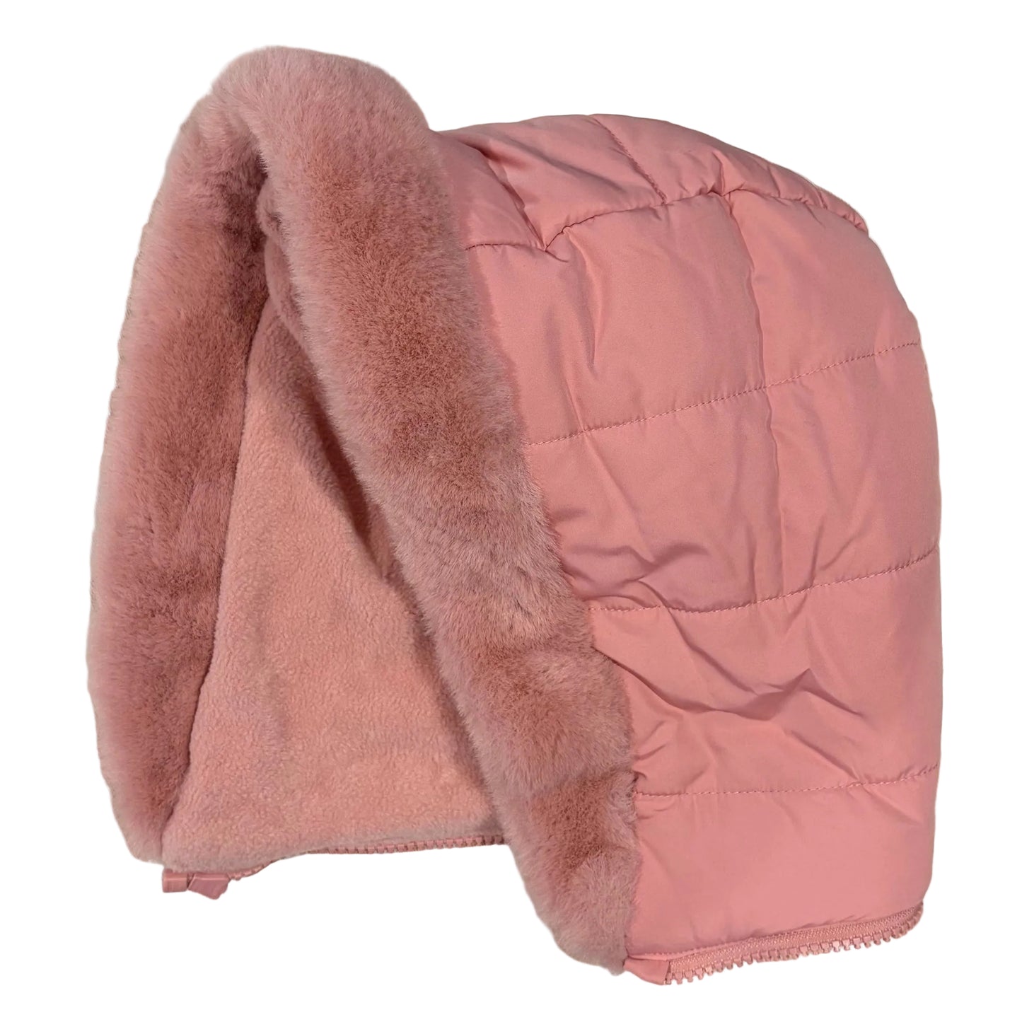 Target Girls Dusty Pink Quilted Puffer Jacket with Detachable Hood - Size 8