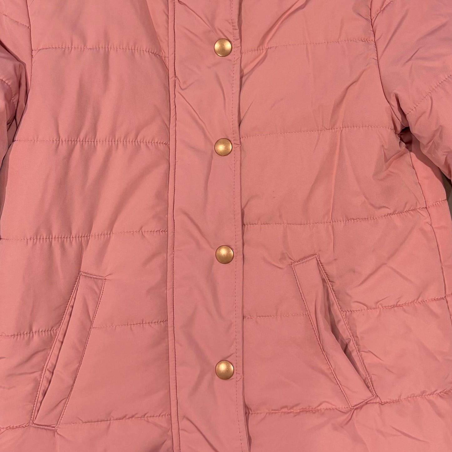 Target Girls Dusty Pink Quilted Puffer Jacket with Detachable Hood - Size 8
