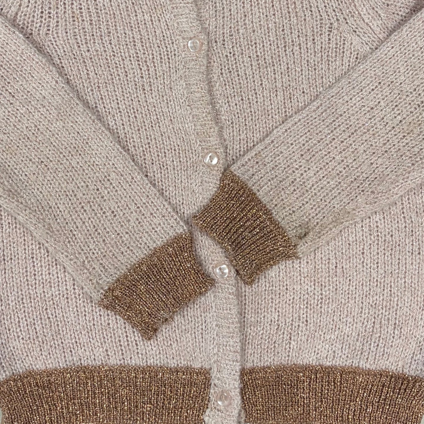 Seed Heritage Sparkle Pink & Rose Gold Knit Cardigan size 3-4