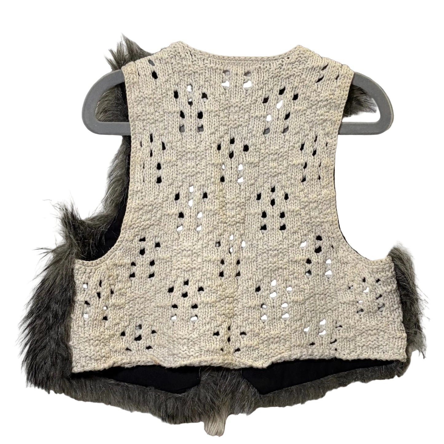 Jack & Milly Girls Faux Fur and Crochet Boho Tassel Vest - size 5