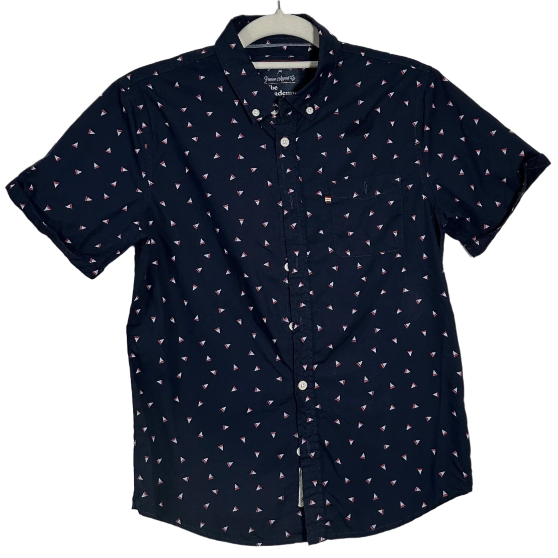Navy blue shirt with small white pattern