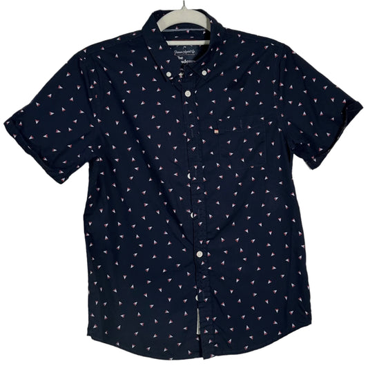 Navy blue shirt with small white pattern