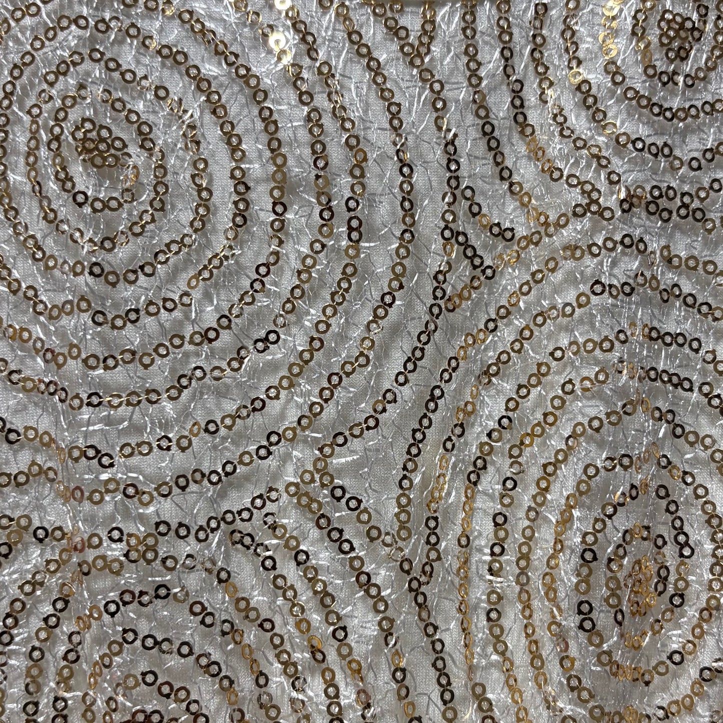 Origami Sleeveless Tutu Dress with Sequin Rouleau Bodice and Tulle Skirt - Gold & Cream