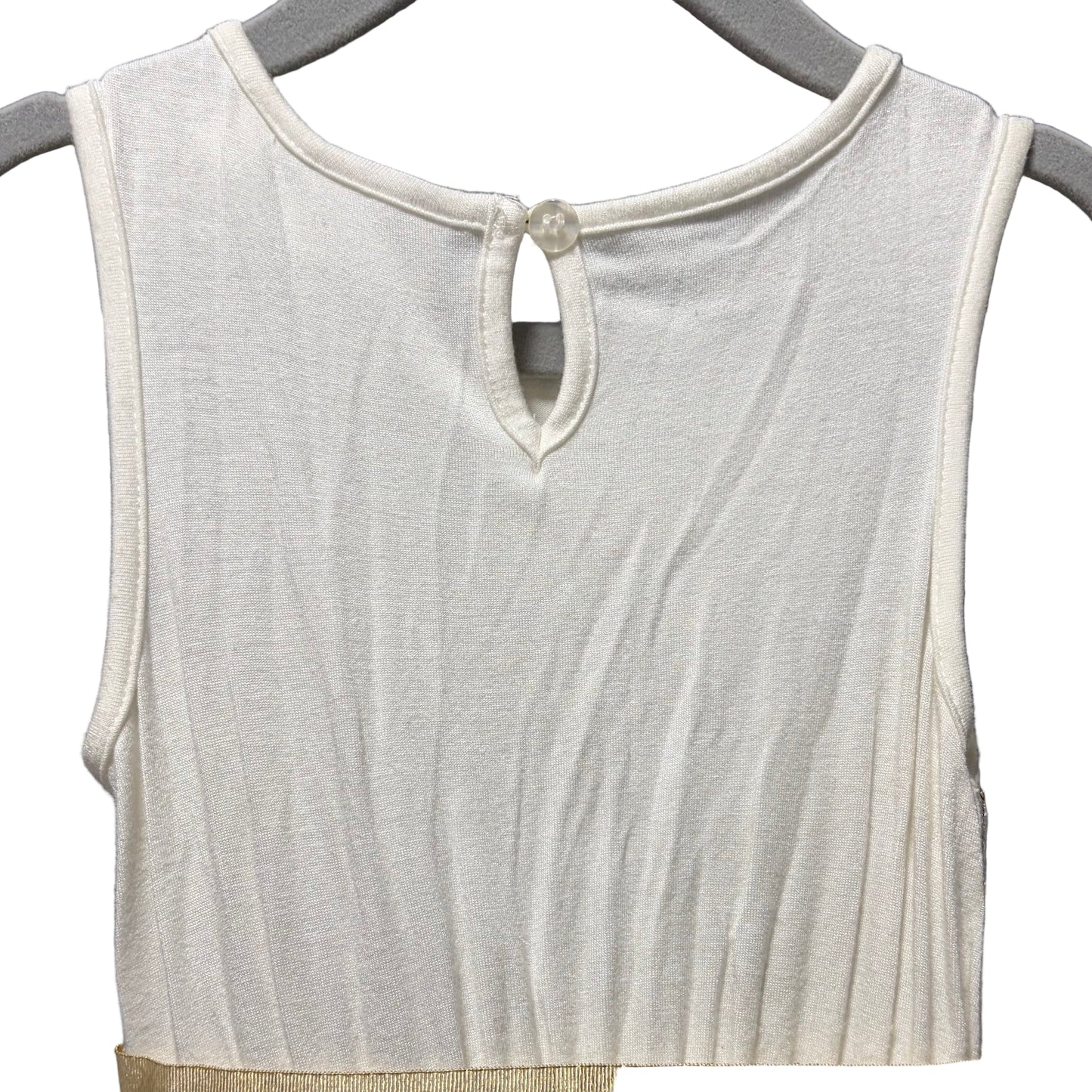 Origami Sleeveless Tutu Dress with Sequin Rouleau Bodice and Tulle Skirt - Gold & Cream