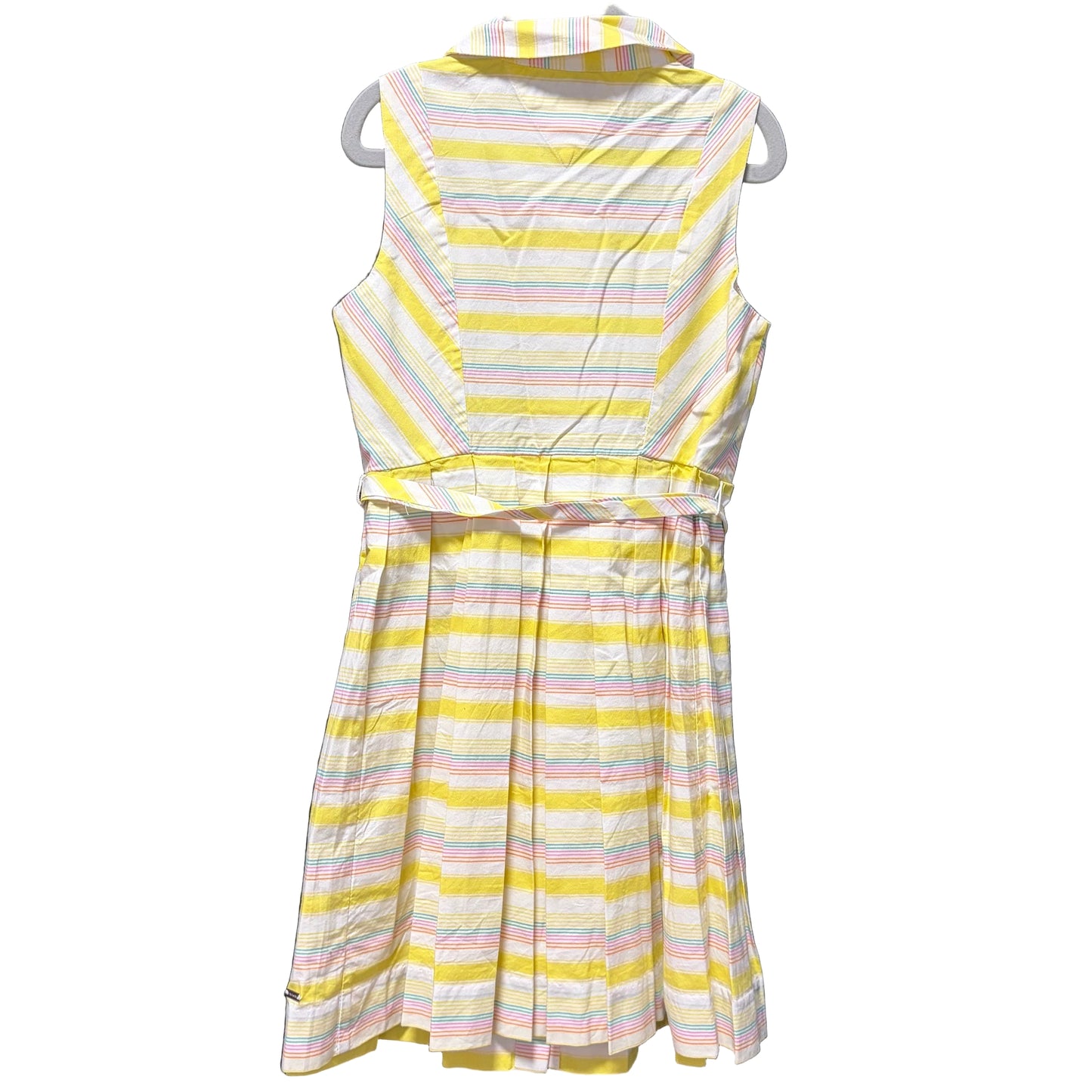 Tommy Hilfiger Pleated Yellow & White Striped Summer Dress size 6