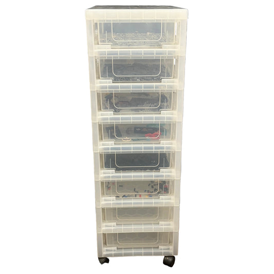 Really Useful Box Scrapbook Drawers Tower Clear 8x9.5 Litre Drawers - Preloved
