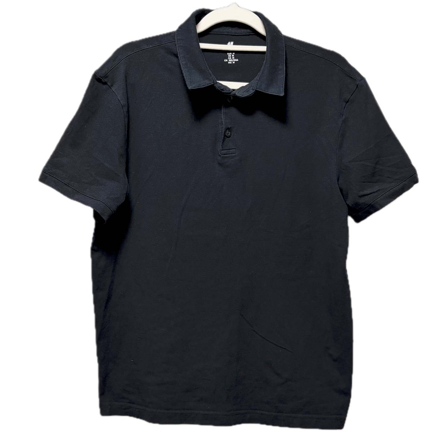 H&M Men's Slim Fit Polo Shirt - Black