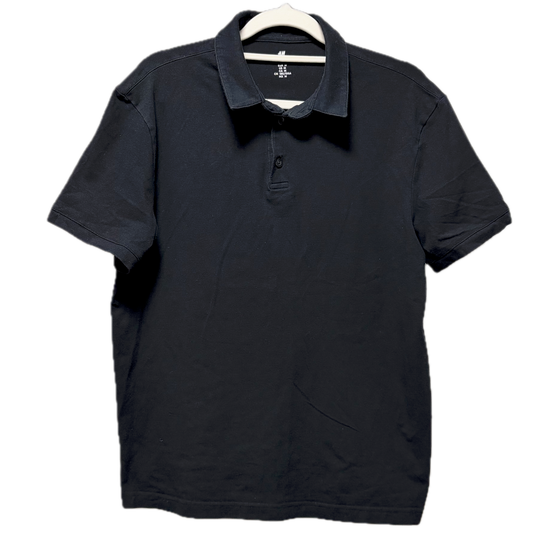 H&M Men's Slim Fit Polo Shirt - Black