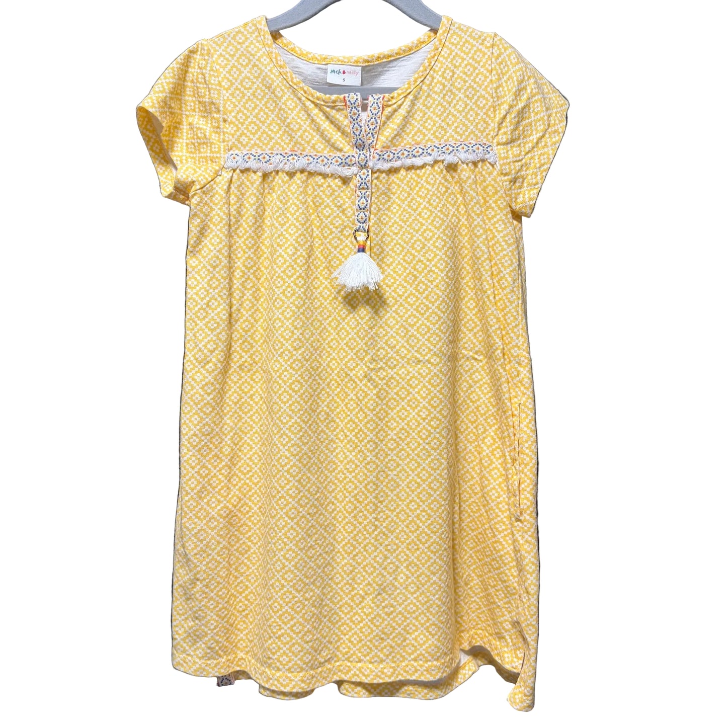 Jack & Milly Girls Yellow & White Summer Dress size 5