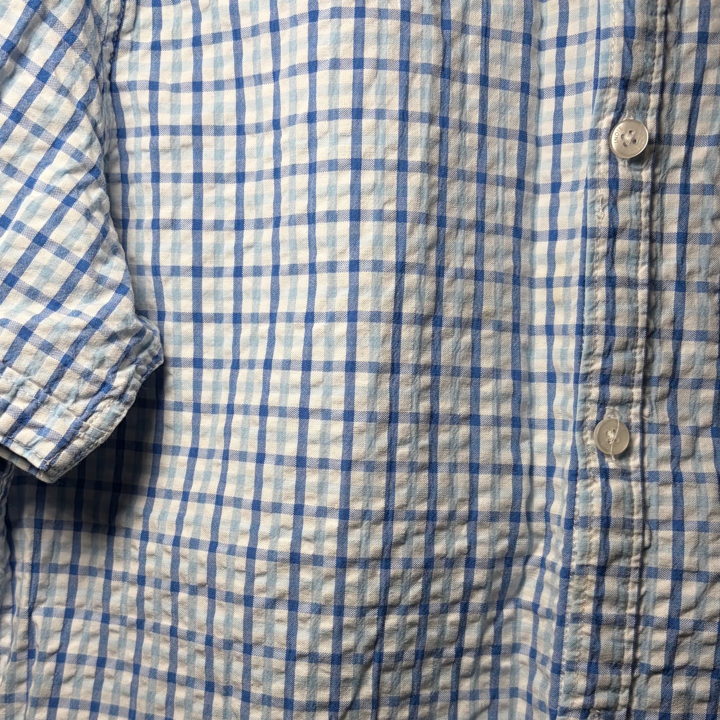 Indie Kids by Industrie Blue & White Gingham Check Short Sleeve Shirt size 14