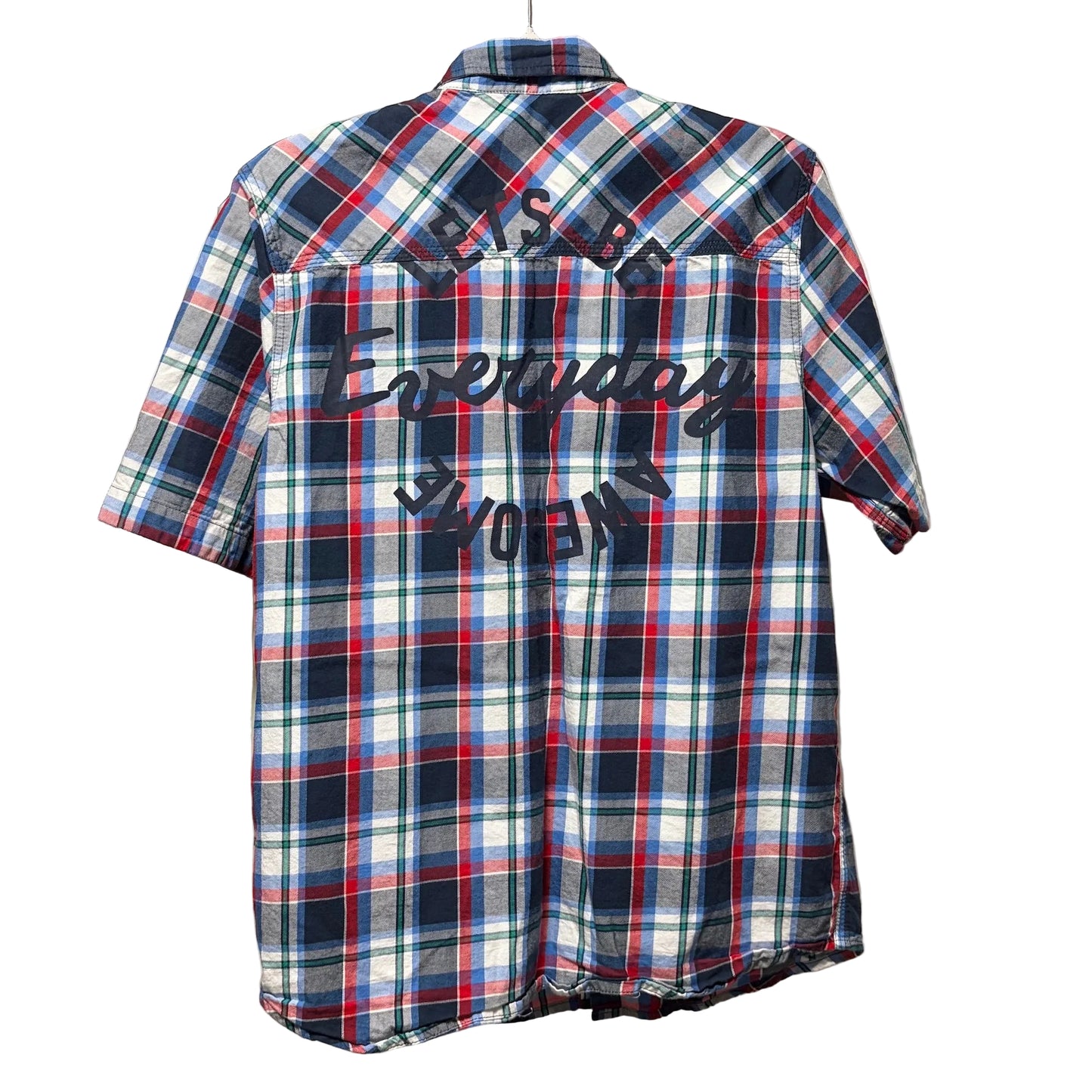 H&M Boys Regular Fit Short Sleeve Gingham Check Shirt - size 13-14