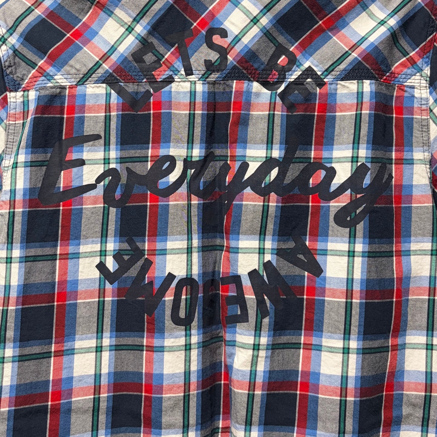 H&M Boys Regular Fit Short Sleeve Gingham Check Shirt - size 13-14