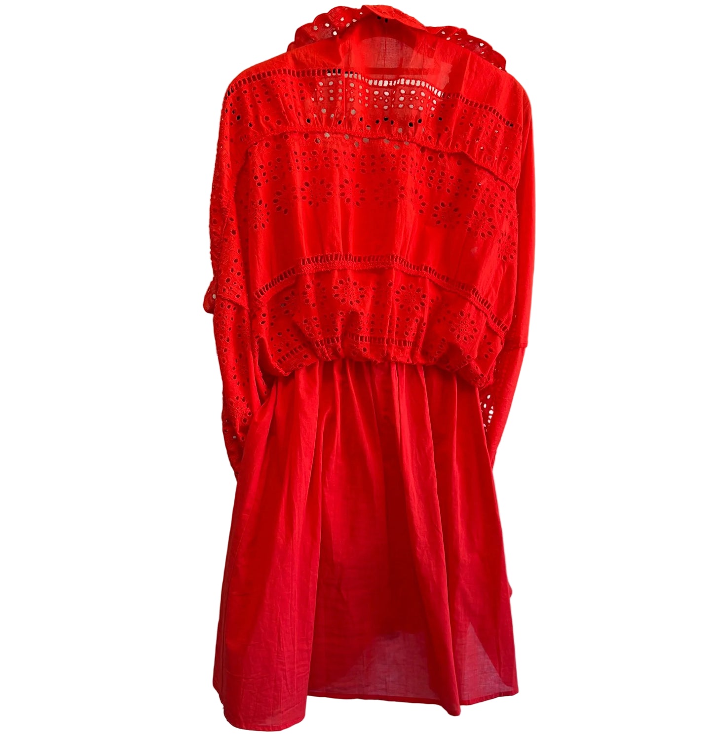 ZARA Kids Red Broderie Anglaise Party Dress Size 13-14