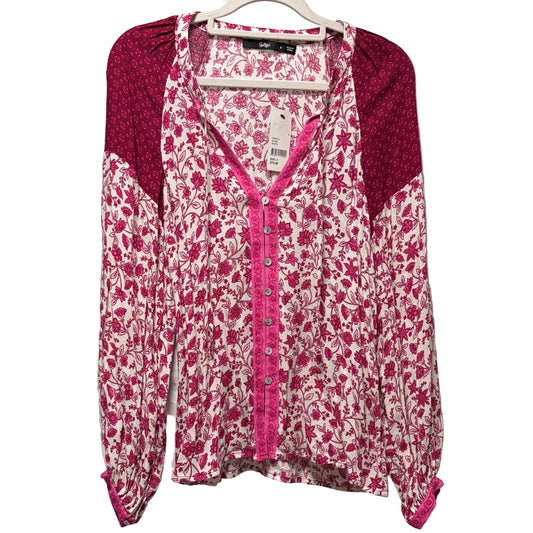 Sportsgirl Floral Boho Blouse - Pink - size 4 BRAND NEW WITH TAGS