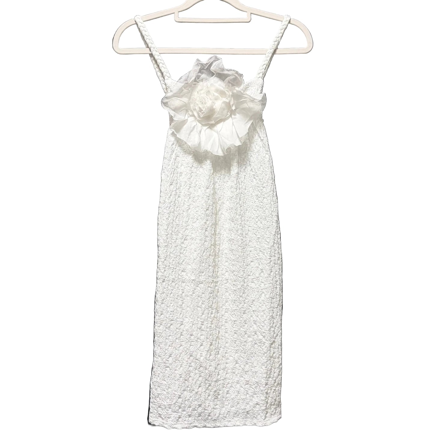 ZARA Kids Girl Textured Floral Dress WHITE Size 13-14 BRAND NEW WITH TAGS