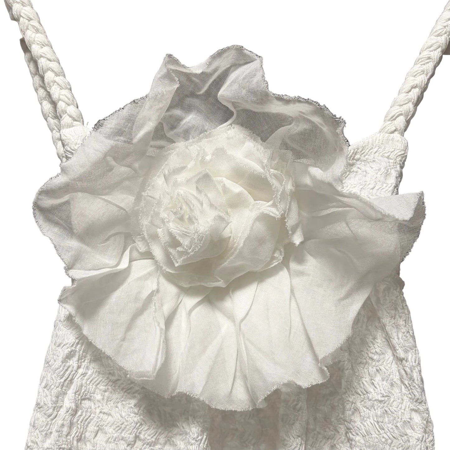 ZARA Kids Girl Textured Floral Dress WHITE Size 13-14 BRAND NEW WITH TAGS