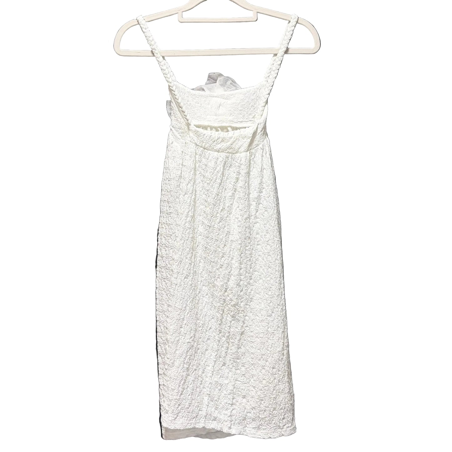 ZARA Kids Girl Textured Floral Dress WHITE Size 13-14 BRAND NEW WITH TAGS