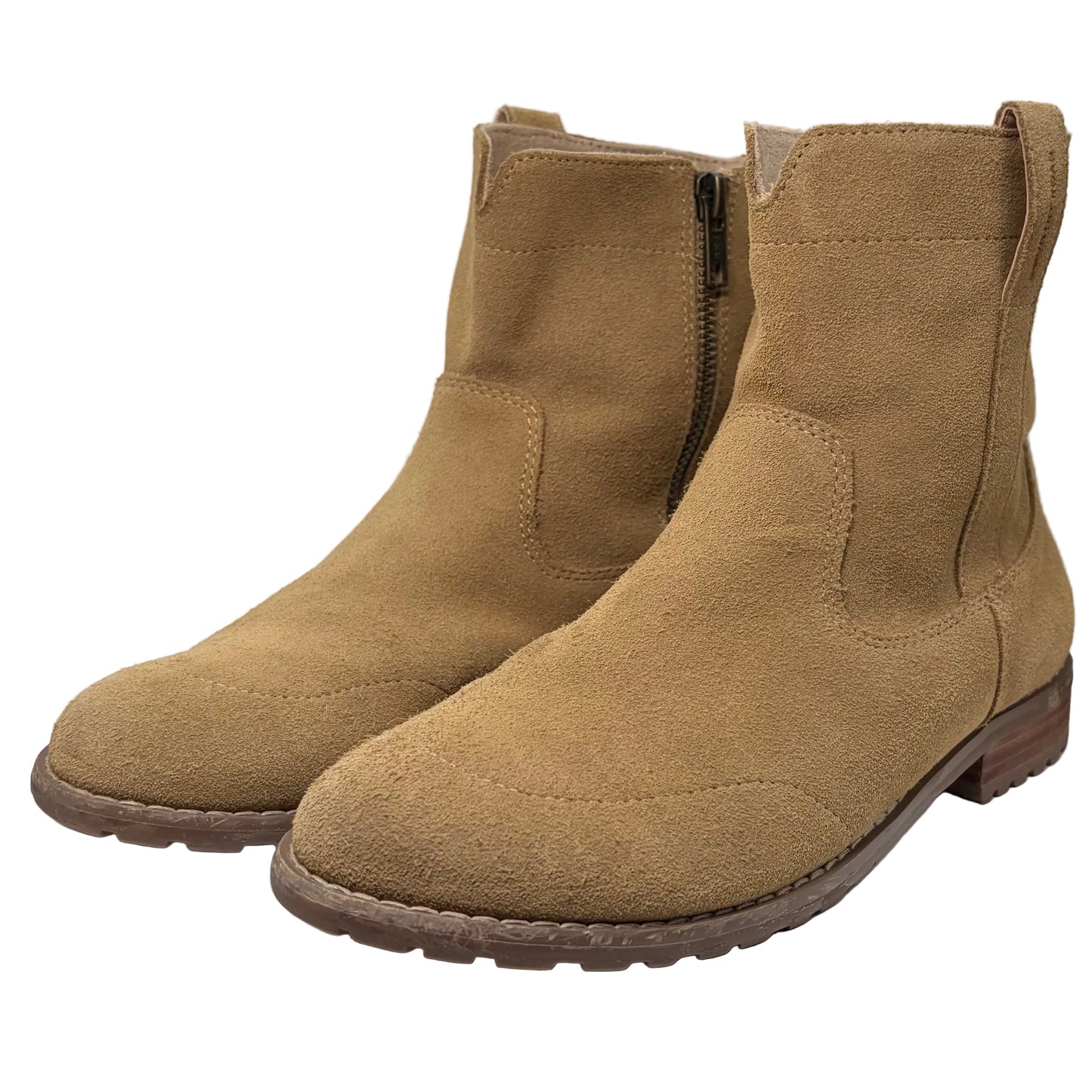 Country Road Girls Tan Leather Pull On Ankle Boots size 35 (AU2.5)