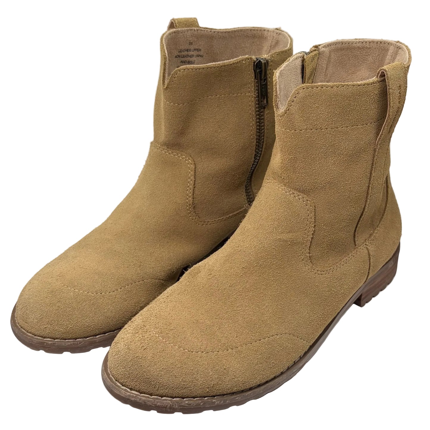 Country Road Girls Tan Leather Pull On Ankle Boots size 35 (AU2.5)