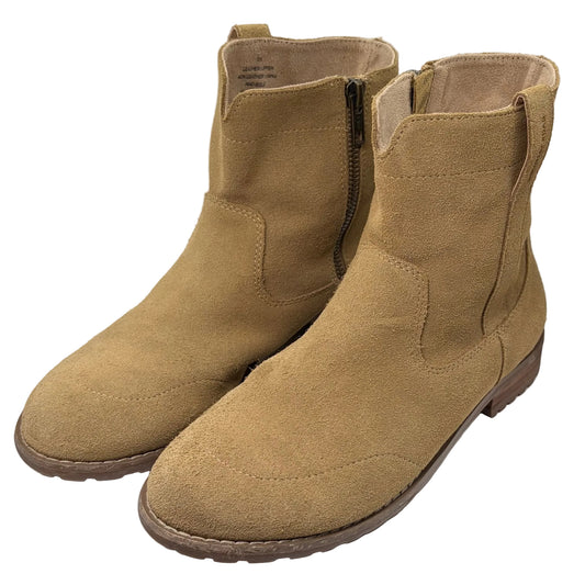 Country Road Girls Tan Leather Pull On Ankle Boots size 35 (AU2.5)