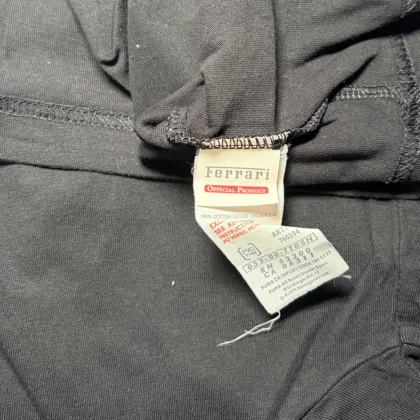 Authentic Puma Scuderia Ferrari Kids T-shirt - Black - size US M | UK 26/28