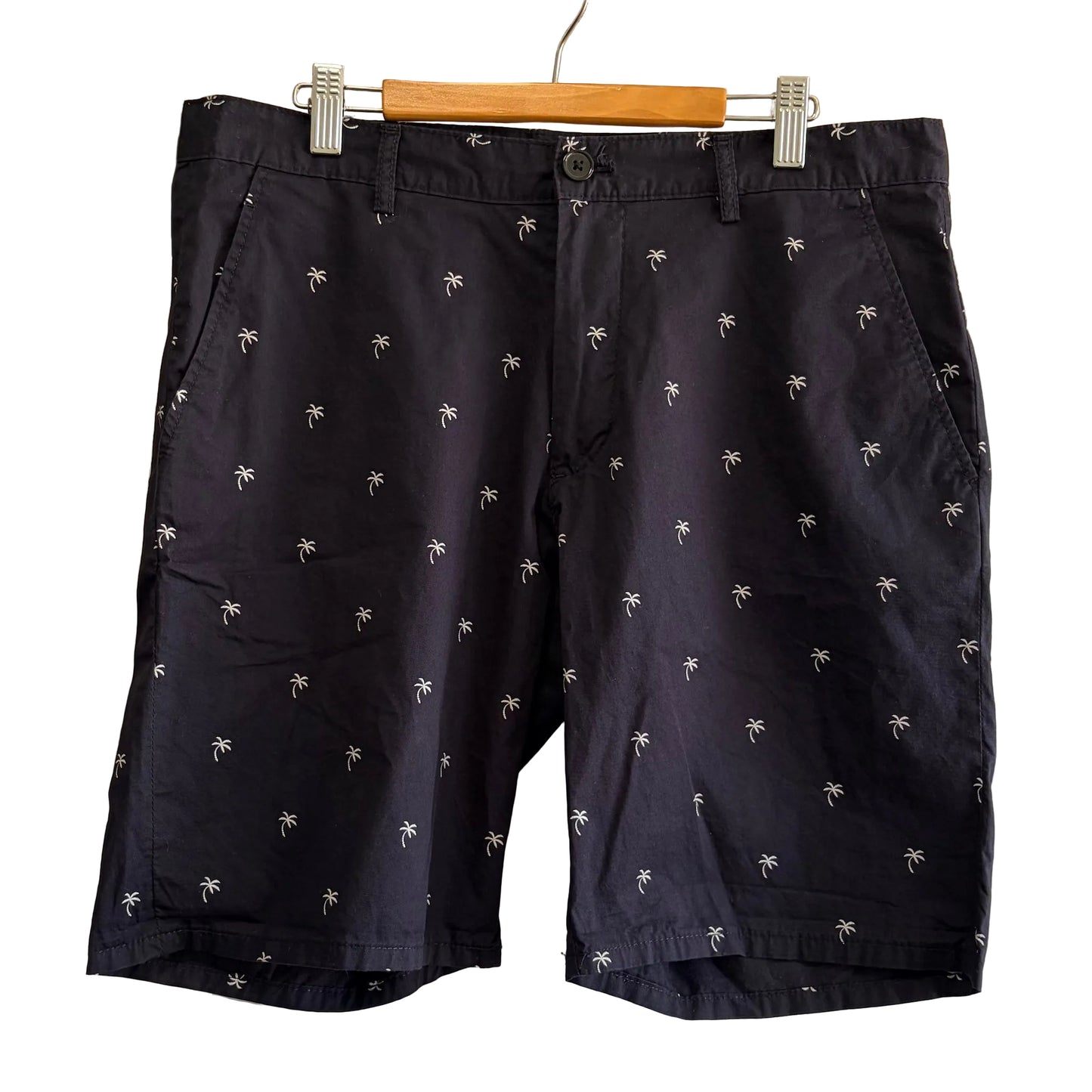 H&M Men's Slim Fit Chino Shorts - Navy Blue size EU 32