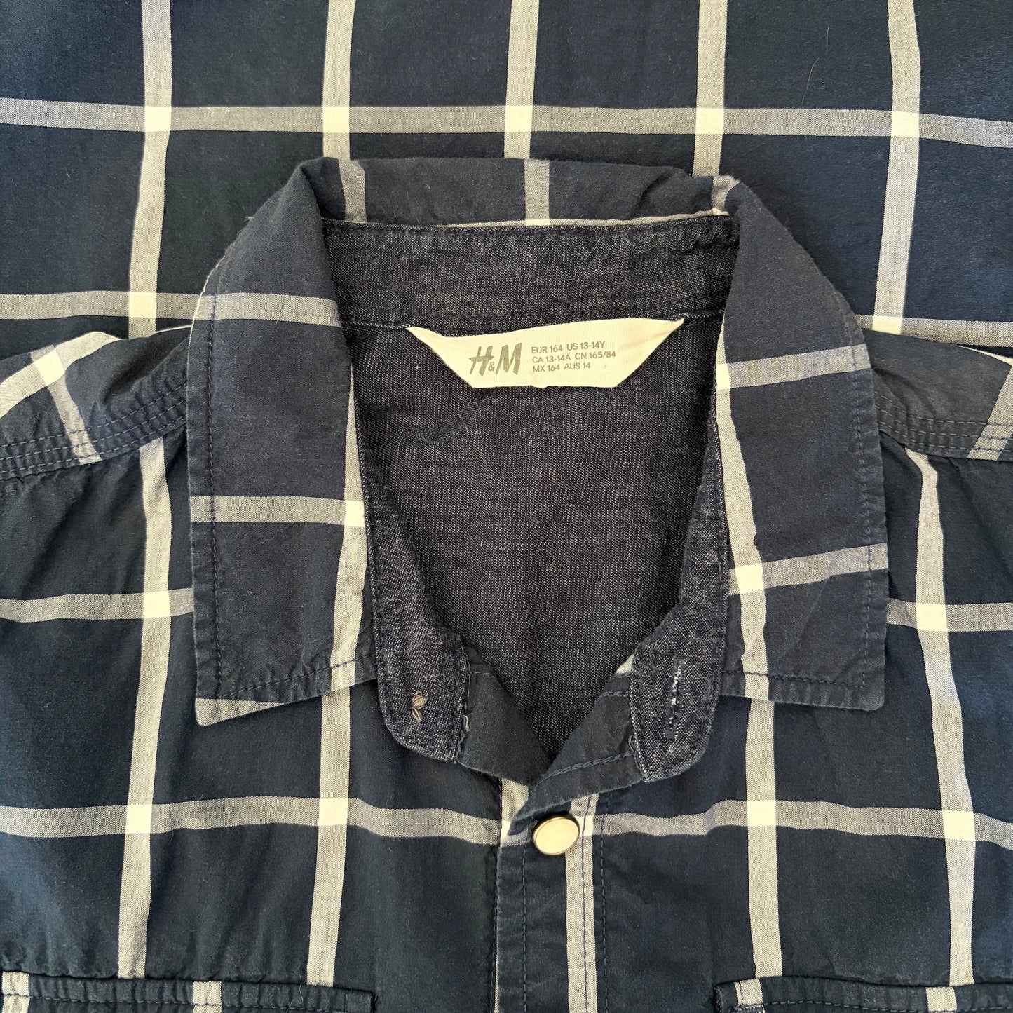 H&M Boys Regular Fit Short Sleeve Gingham Check Shirts - size 13-14 VARIOUS OPTIONS