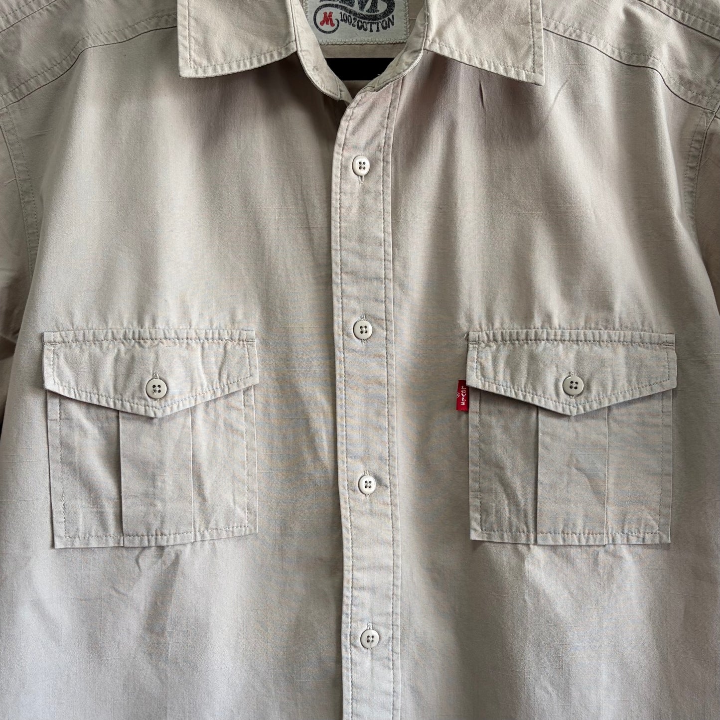 Levi’s Men’s Short Sleeve Classic Pocket Shirt - Beige - Size M