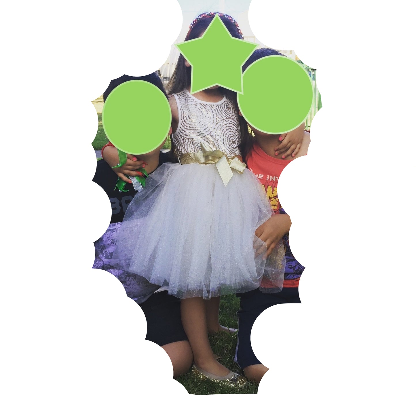 Origami Sleeveless Tutu Dress with Sequin Rouleau Bodice and Tulle Skirt - Gold & Cream